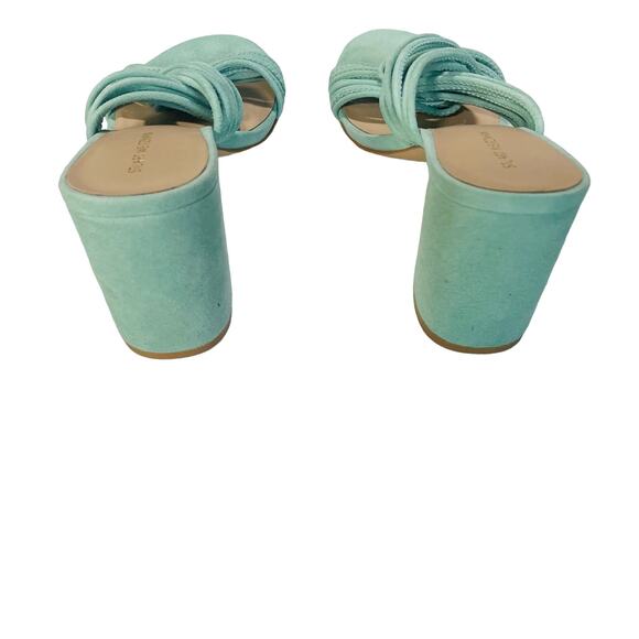 Stuart Weitzman Womens 8.5 Twist Block 75 Slide Suede Heels Eucalyptus Green - Picture 9 of 12